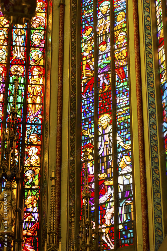 Stained Glass Windows De Krijtberg Church Amsterdam Netherlands