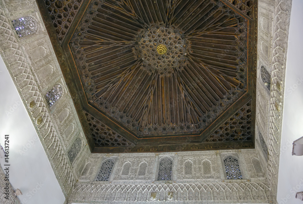Caisson ceiling in Alcazar of Seville, Spain