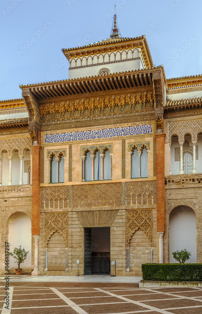 Mudejar Palace in Alcazar of Seville, Spain