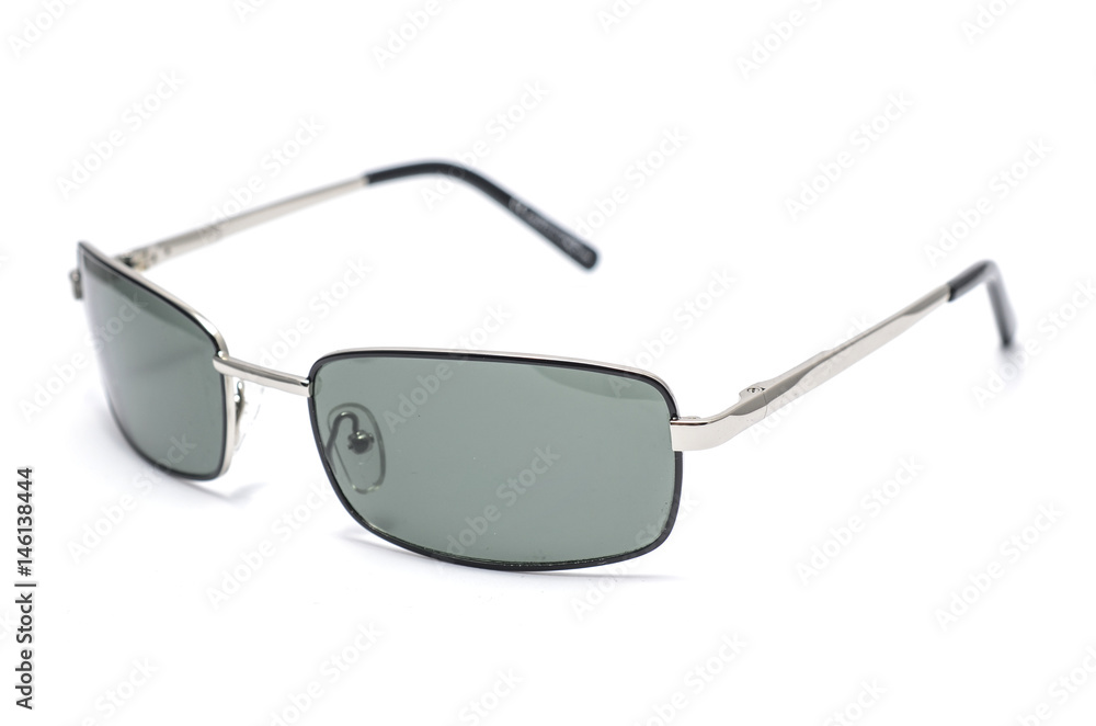 man's sunglasses in an iron frame isolated on white man's sunglasses in an iron frame isolated on white