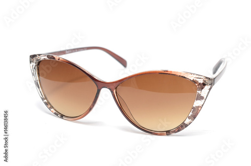 women's sunglasses with brown glass isolated