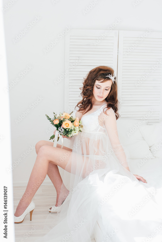 Boudoir bride's morning