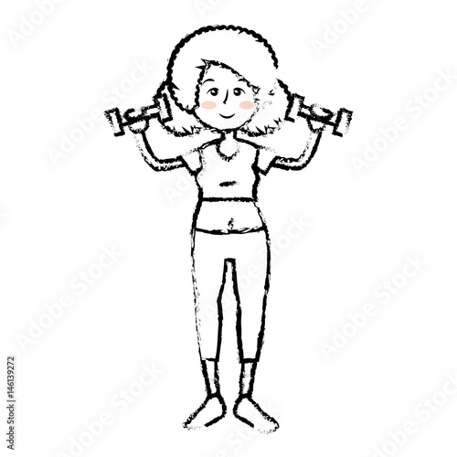 Women fitness cartoon icon vector illustration graphic design