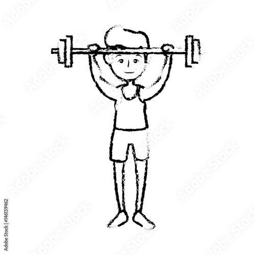 Sport man cartoon icon vector illustration graphic design
