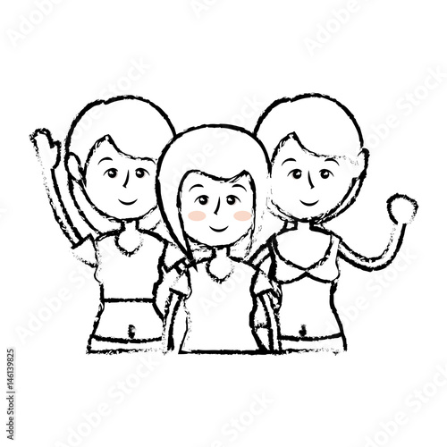 Fitness womens cartoon icon vector illustration graphic design