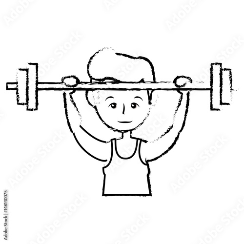 Sport man cartoon icon vector illustration graphic design