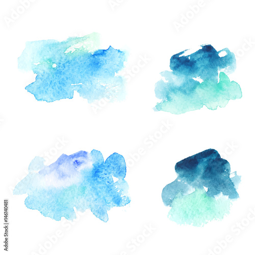 Abstract blue watercolor stains