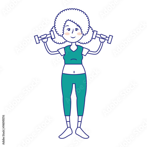 Women fitness cartoon icon vector illustration graphic design