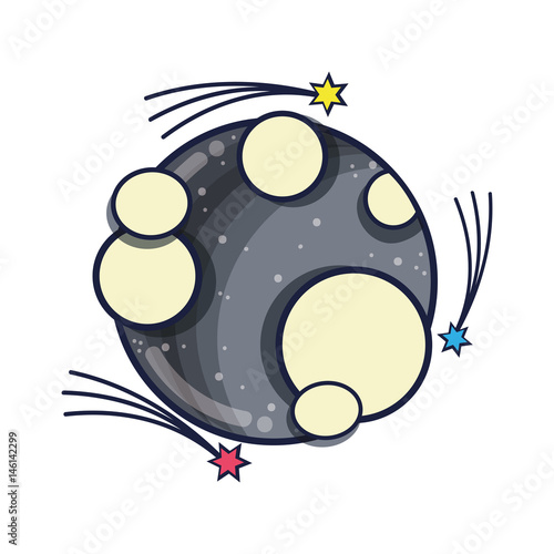 moon in the nebulae space with astral stars