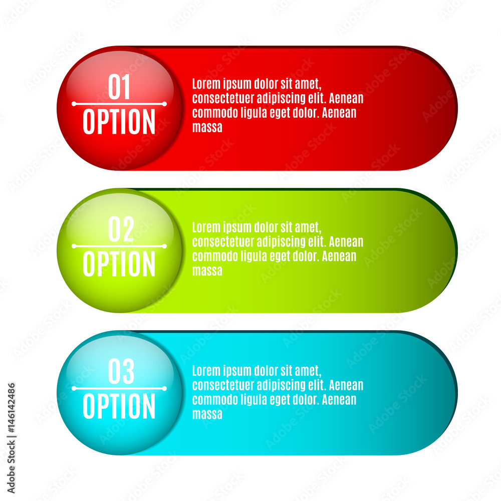 Infographics. Labels for your projects with text. Web design. Realistic vector illustration. Business style. Three options for selection. Multicolored sliders. Modern marketing Infographics. Labels for your projects with text. Web design. Realistic vector illustration. Business style. Three options for selection. Multicolored sliders. Modern marketing