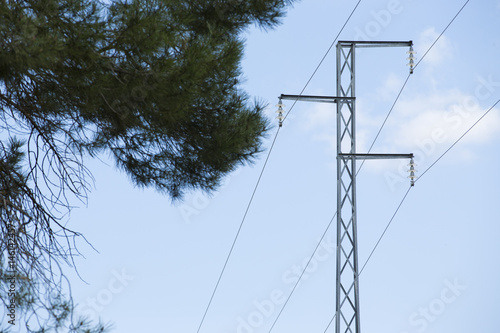 Power Line against sky background.