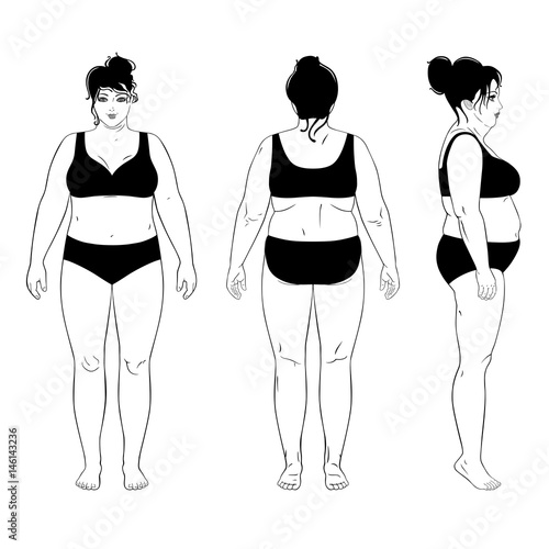 Outlined standing woman