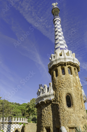 Parc Guell designed by Antoni Gaudi Barcelona, Spain.