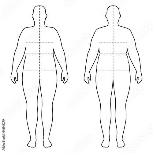 Outlined standing woman
