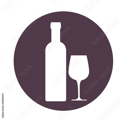 Wine bottle drink icon vector illustration graphic design