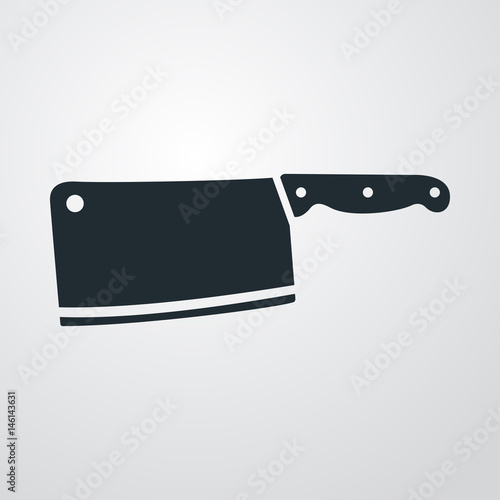 Icono plano cuchillo carnicero en fondo degradado
