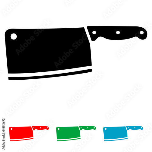 Icono plano cuchillo carnicero varios colores
