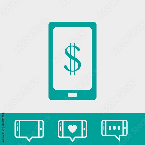 Smart phone with money dollars stock vector illustration flat design