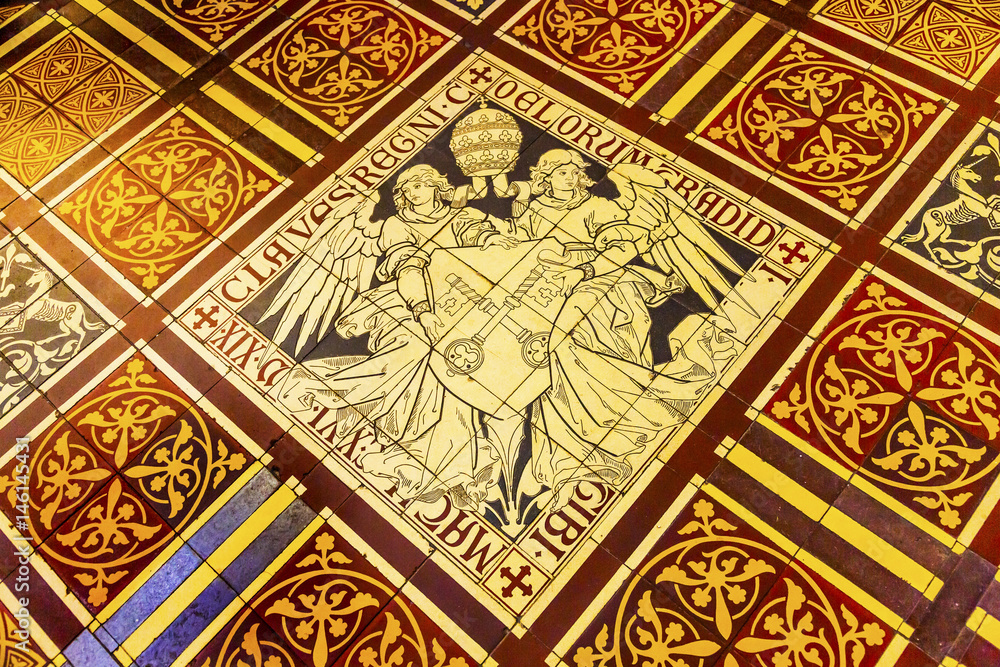 Papal Keys Angels Tile Floor De Krijtberg Church Amsterdam Netherlands