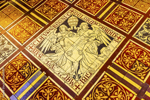 Papal Keys Angels Tile Floor De Krijtberg Church Amsterdam Netherlands photo
