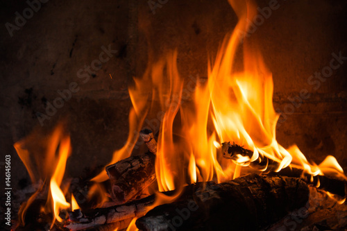 flames from a fireplace