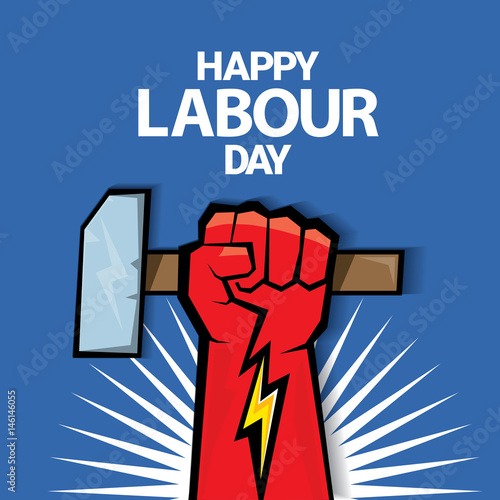 Happy labour day vector label