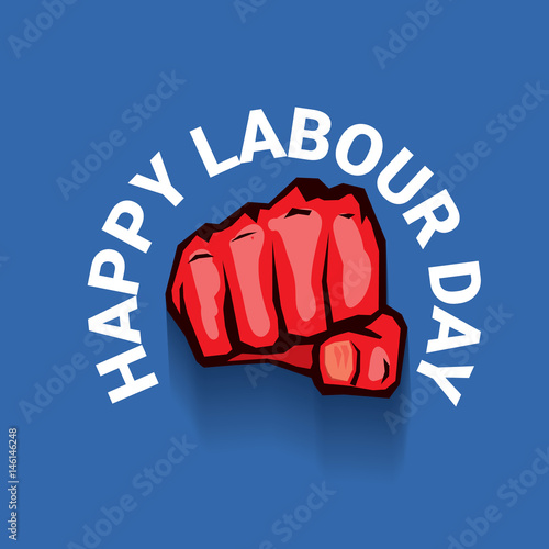 Happy labour day vector label