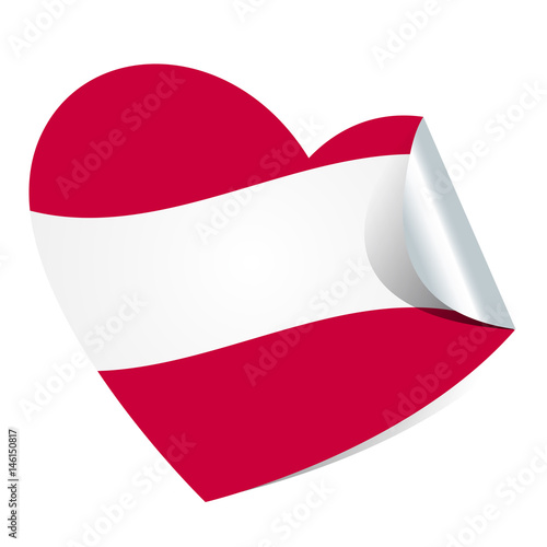 Herz mit österreichischer Flagge 