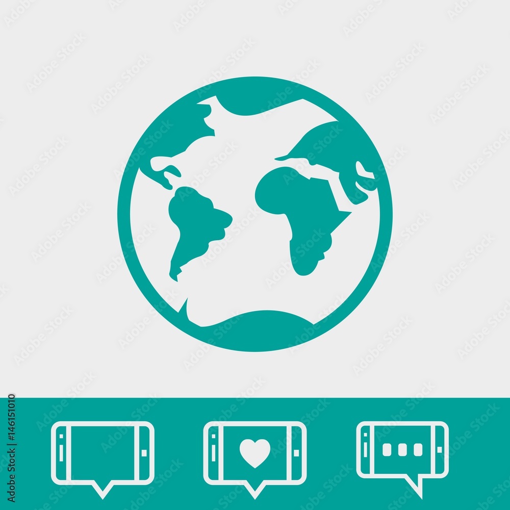 Earth icon stock vector illustration flat design Earth icon stock vector illustration flat design