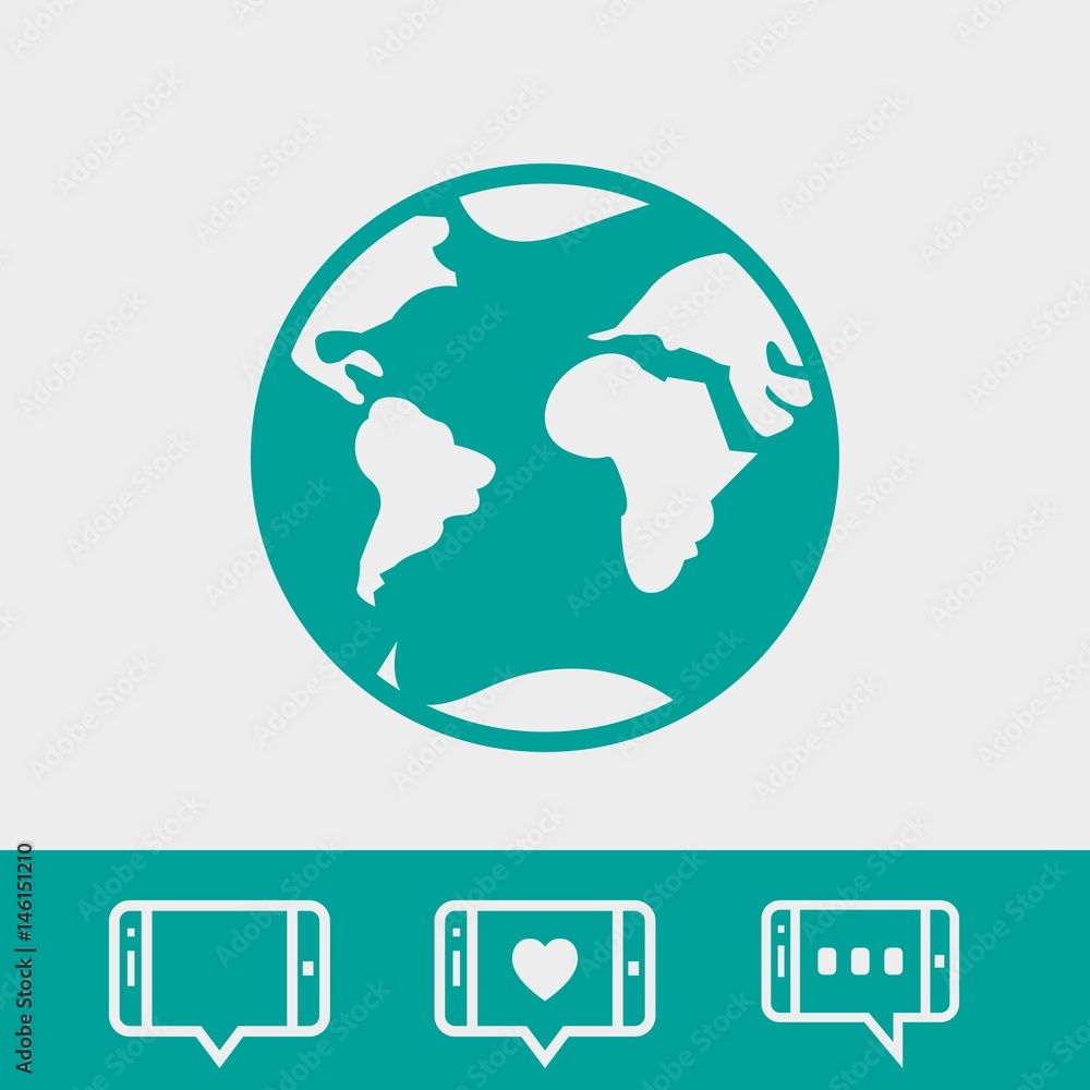 Earth icon stock vector illustration flat design Earth icon stock vector illustration flat design