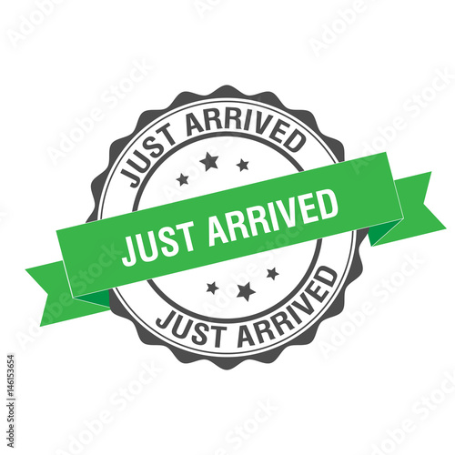 Just arrived stamp illustration