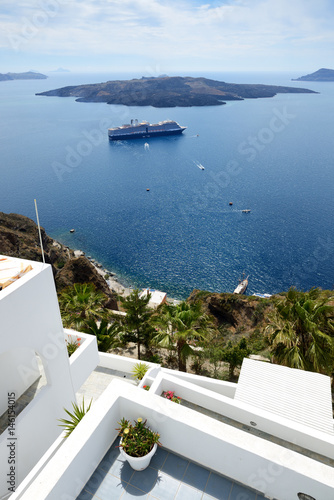 The house decoration and sea view, Santorini island, Greece
