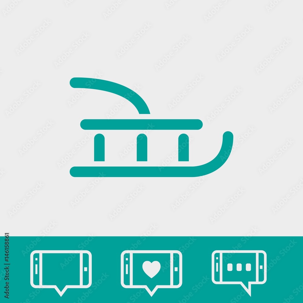 sled icon stock vector illustration flat design sled icon stock vector illustration flat design