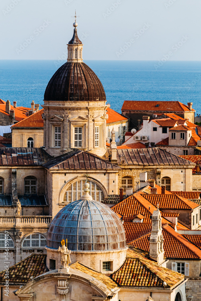 Fototapeta premium Assumption Cathedral, Church of Saint Blaise in the old part in Dubrovnik, Croatia.