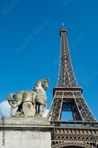 Eiffel Tower with Sculpture