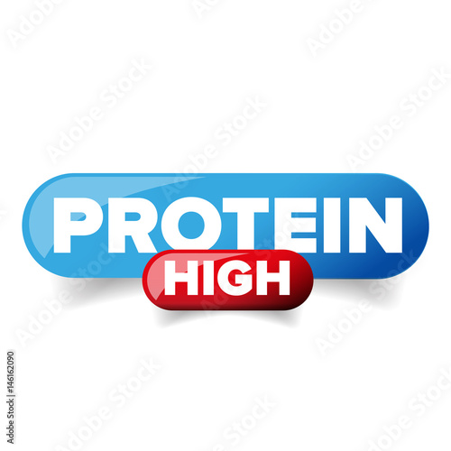 High Protein vector button