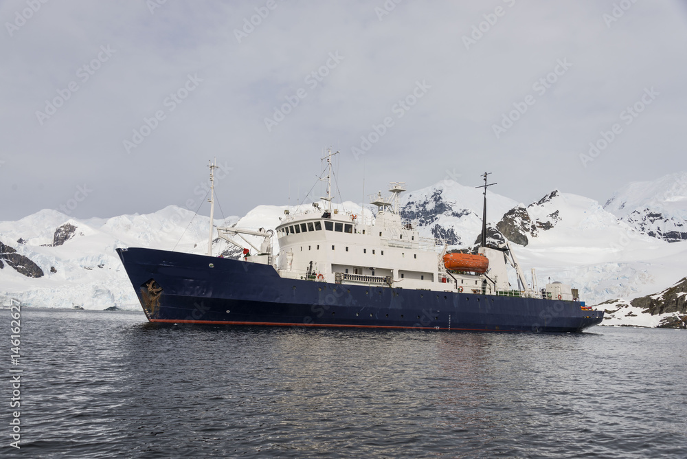 Vessel in Antarctic sea