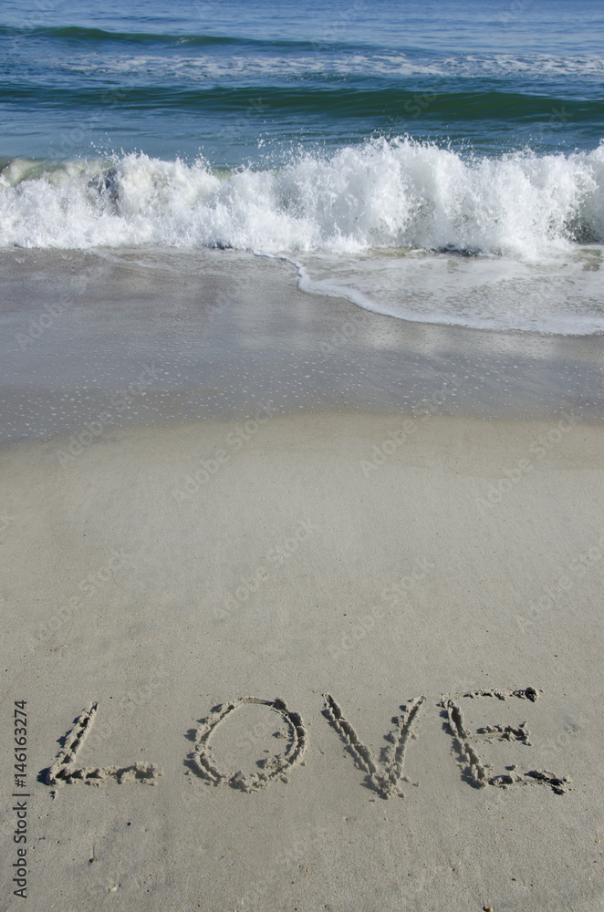 Fototapeta premium Love Written in the Sand