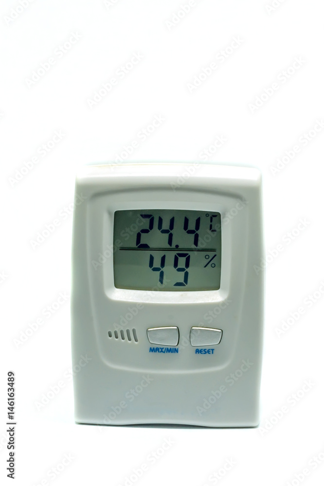 Digital Hygrometer and Thermometer device isolated Digital Hygrometer and Thermometer device isolated