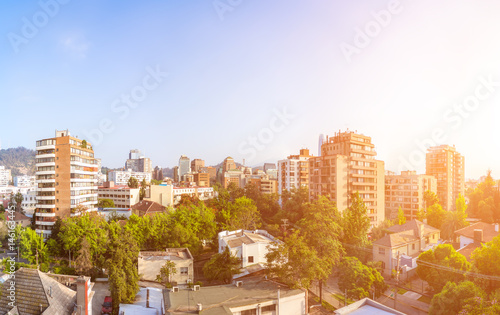 Panoramic view of the resedential neighborhood in Providencia commune in Santiago  Chile