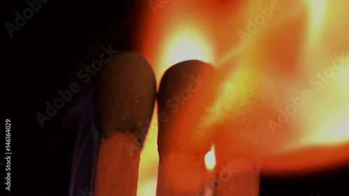 Matches inginiting burning extreme macro close up background. A beautiful flame burns a matches slowly.
Macro extreme close up shot of a wooden matches igniting after being heated up,and bursting