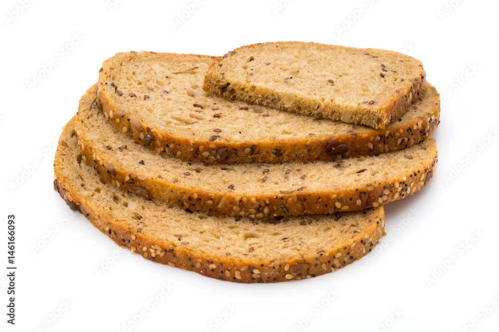 Rye bread slice isolated on white background. Rye bread slice isolated on white background.