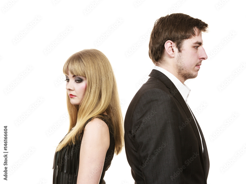 Couple in separation after argue. Couple in separation after argue.