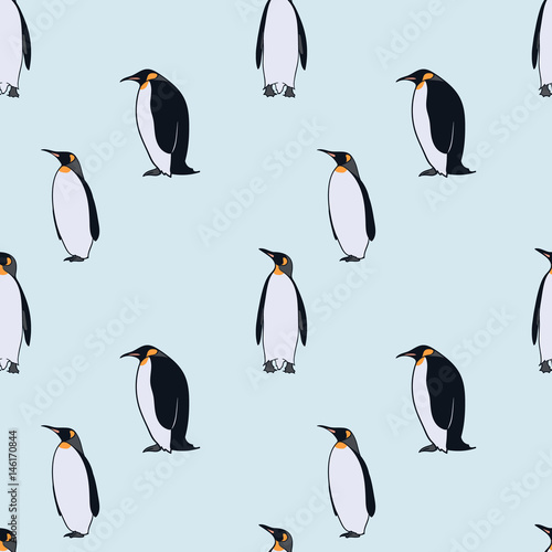 Colorful Drawing Arctic Fauna Seamless Pattern