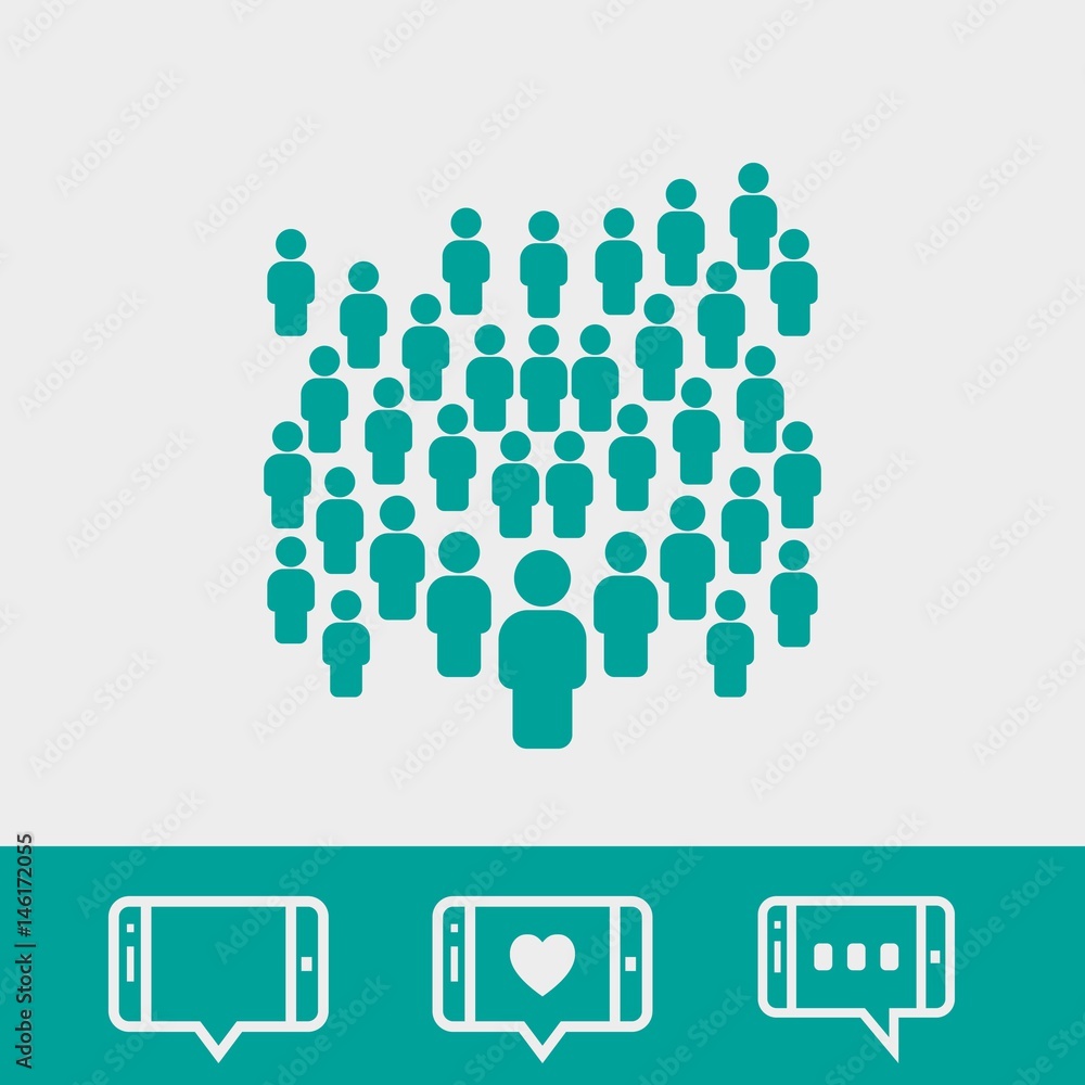 people with the leader icon stock vector illustration flat design