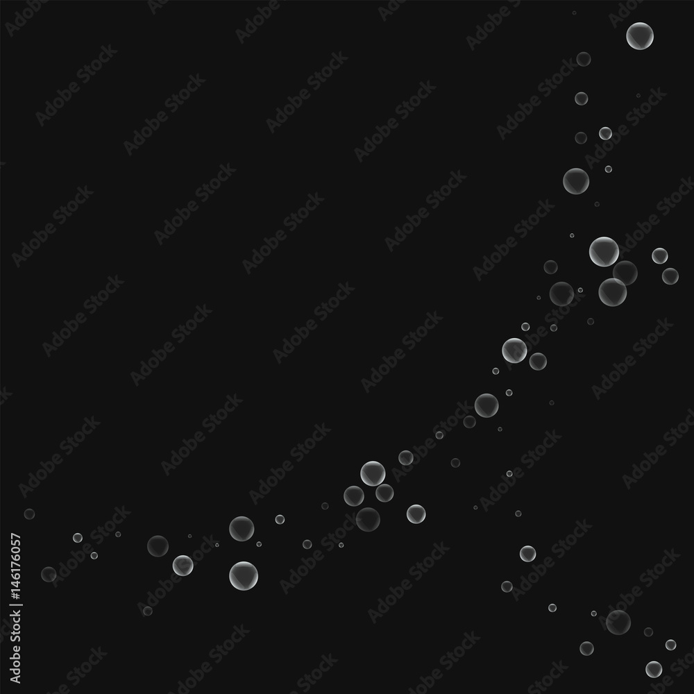 Soap bubbles. Abstract crescents with soap bubbles on black background. Vector illustration. Soap bubbles. Abstract crescents with soap bubbles on black background. Vector illustration.