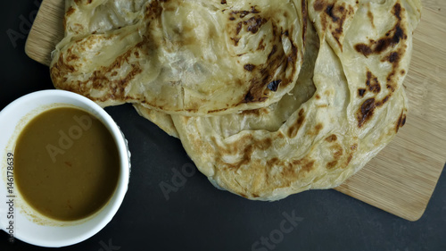 roti canai with dhal curry