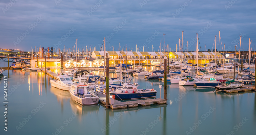 Brighton, East Sussex. England. 13 April 2017. View over the Marina in Brighton...