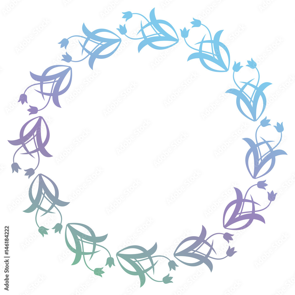 Obraz premium Beautiful round gradient frame. Color silhouette frame for advertisements, wedding and other invitations or greeting cards. Raster clip art.