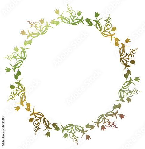 Beautiful round gradient frame. Color silhouette frame for advertisements  wedding and other invitations or greeting cards. Raster clip art.